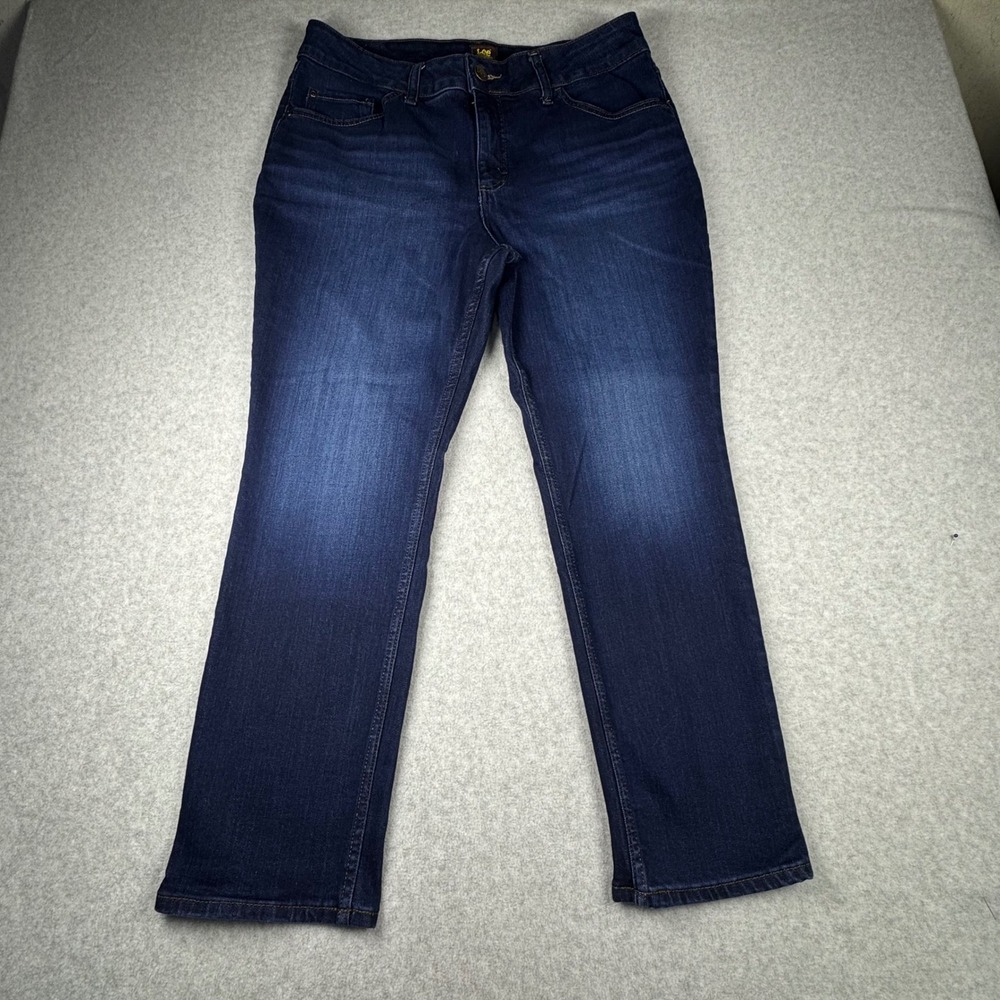 Lee Womens Dark Wash Straight Leg Jeans Indigo Stretch 16WS 101WMTEW2
